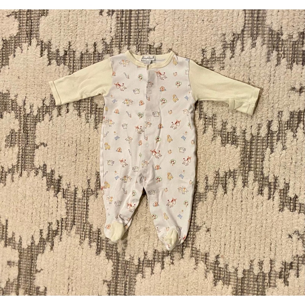 Kissy Kissy Pima Cotton - Farm Animal Zip Footies Pajamas - 0-3 Mo